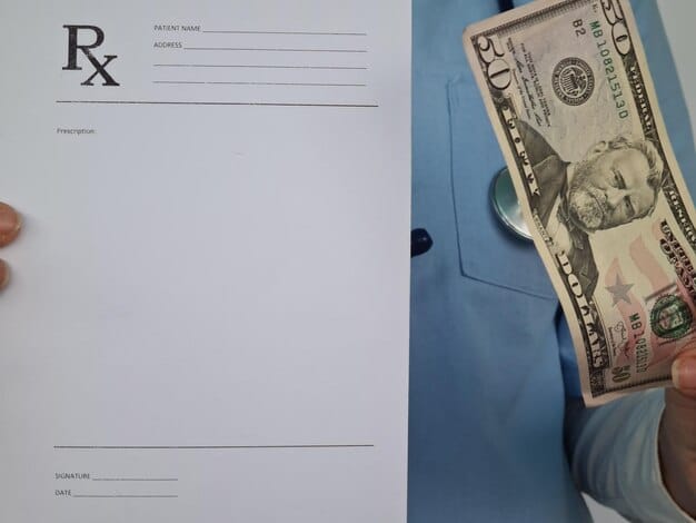 A split image contrasting two different medical bills from different providers for the same procedure, highlighting the price difference.