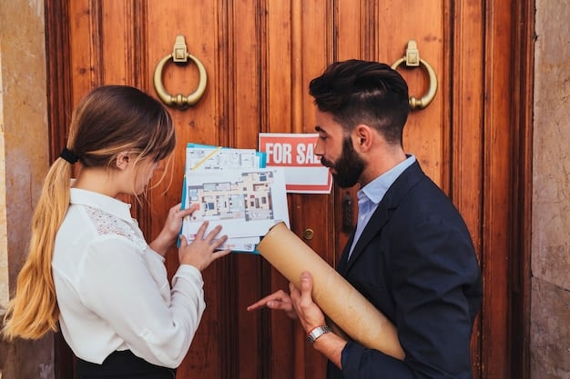 A real estate agent showing comparable property sales data to a homeowner, pointing out discrepancies and market trends.