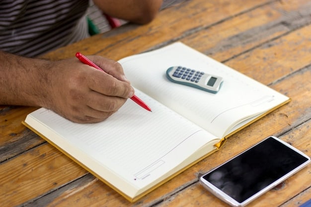 A person organizing documents related to bills and utility plans, highlighting rate comparisons and potential savings on a notepad.