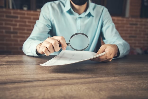 A person reviewing documents with a magnifying glass, symbolizing the detailed analysis required to find property flaws and negotiation leverage.