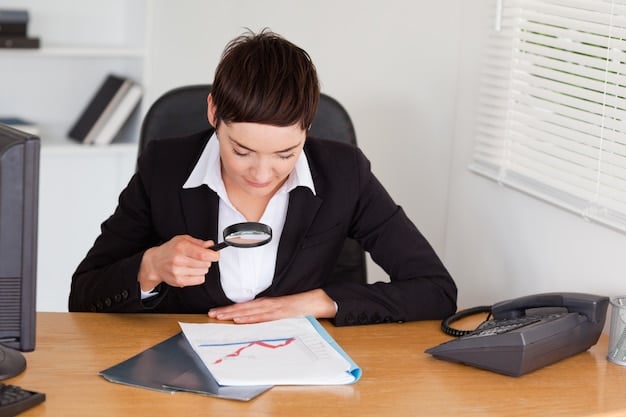 A person carefully reading a legal document with a magnifying glass, highlighting specific clauses with a pen. The setting is a well-lit office, emphasizing the importance of attention to detail.