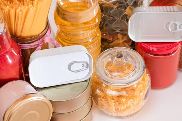 Close-up of a variety of food items being properly packaged and labeled for freezing, with a focus on airtight containers and plastic wrap, as well as labels with dates and contents.