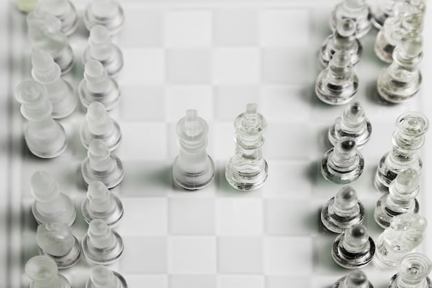 A chessboard with pieces strategically positioned, representing a thoughtful debt negotiation process, with a blurred financial document in the background to emphasize strategy and planning.