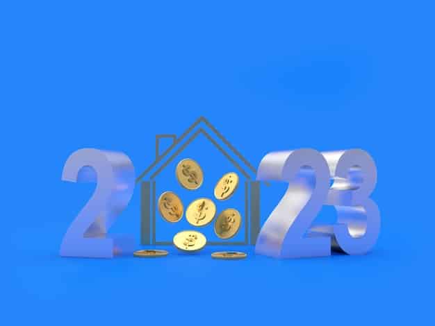 A visual representation of a growing pile of coins and dollar bills, symbolizing a building emergency fund, with a small calendar indicating 12 months.