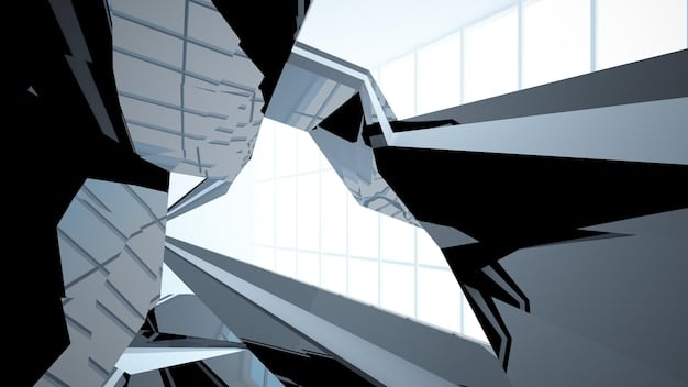 A digital illustration showing a large, monolithic tech company building cracking and separating into smaller, distinct entities, symbolizing forced divestiture.