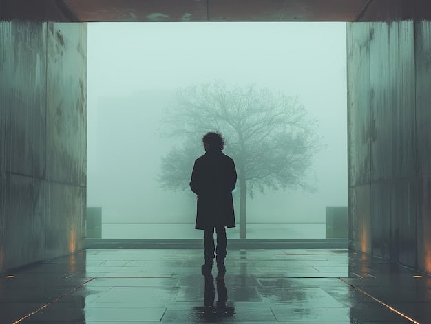 A lonely avatar standing in a vast, empty virtual space, with faded signs of what could have been bustling activity, symbolizing a lack of engaging content.