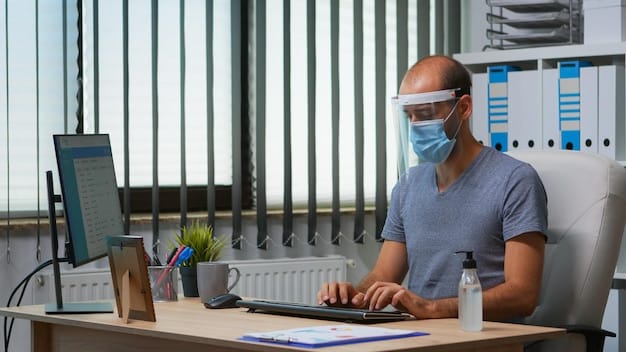 A doctor using AR glasses to view a patient's medical records and scan diagnostic information. The scene highlights The Latest Developments in Virtual Reality (VR) and Augmented Reality (AR) Technology in healthcare, improving efficiency and accuracy.