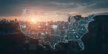 2025 Outlook: 5G Rollouts Impacting US Global Supply Chains Illustration of 5G network impacting global supply chains in the US, showing data flow and logistics.