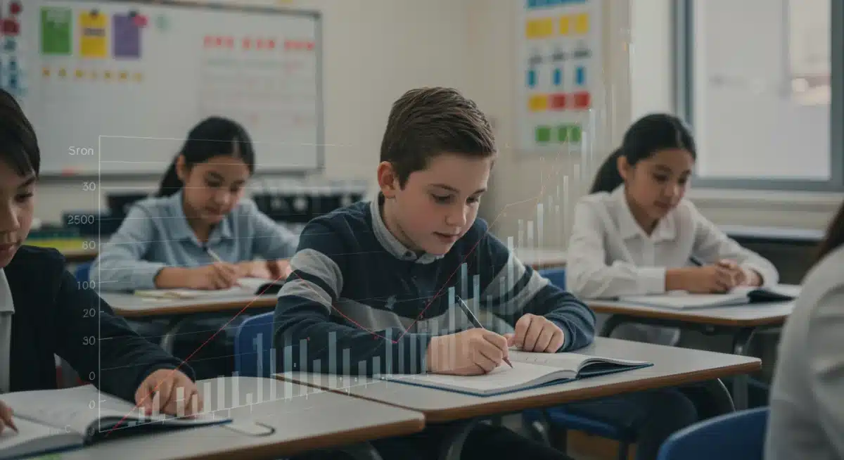 Students learning in a well-funded classroom, symbolizing effective budget allocation impact