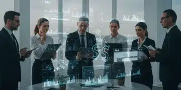 Digital Tax Policy 2025: Impact on Your Online Business in the US Online business owners discussing digital tax policy changes for 2025