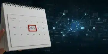 US Companies: EU Data Privacy Deadline 2025 Approaches Time-sensitive EU data privacy regulations for US companies by 2025, showing global data flow and compliance necessity.