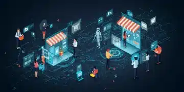 Future of E-commerce: Key Trends Shaping Online Retail in 2025 Futuristic e-commerce landscape with AI, AR, and diverse shoppers