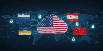 Navigating 2025 Data Residency Laws for US Cloud Providers Global data residency challenges for US cloud providers in 2025, showing interconnected digital networks and regulatory complexities.