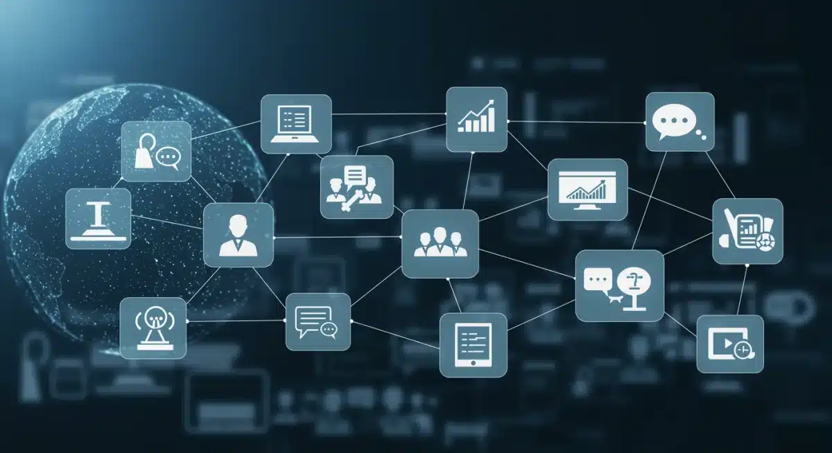 Interconnected remote collaboration tools optimizing digital workflows.