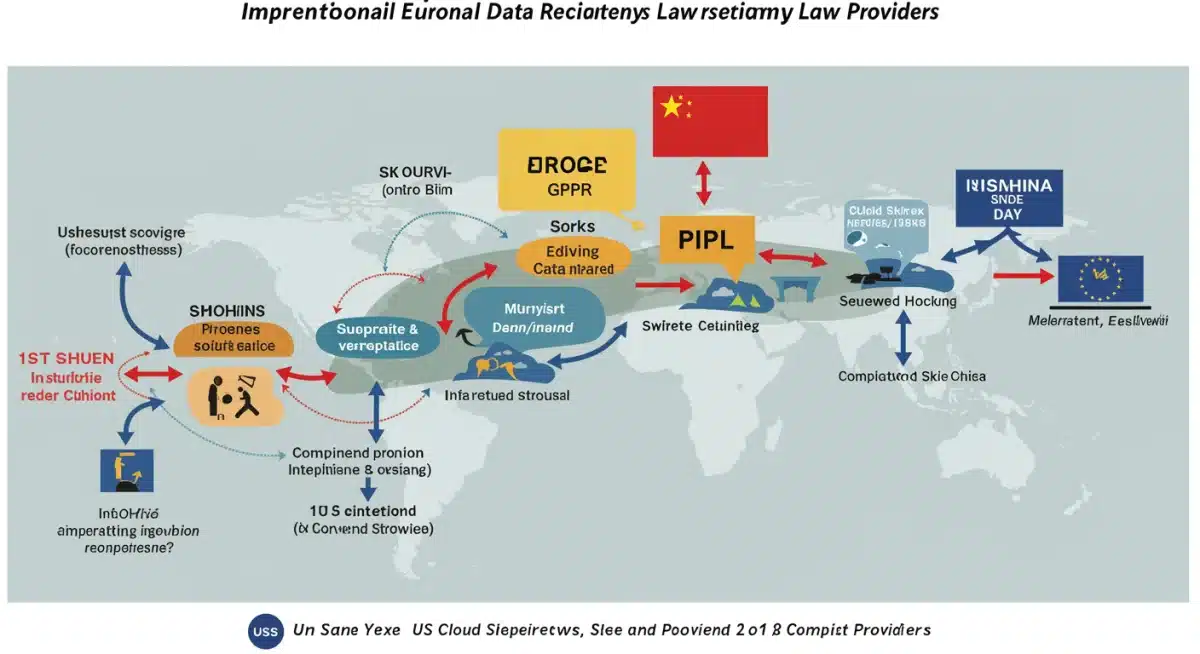 Infographic detailing international data residency laws and their impact on US cloud providers' compliance strategies.