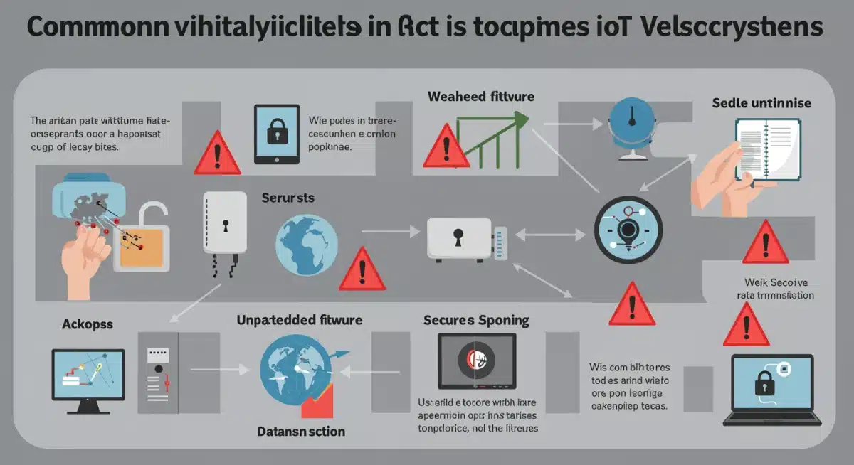 Common IoT vulnerabilities and attack vectors graphic