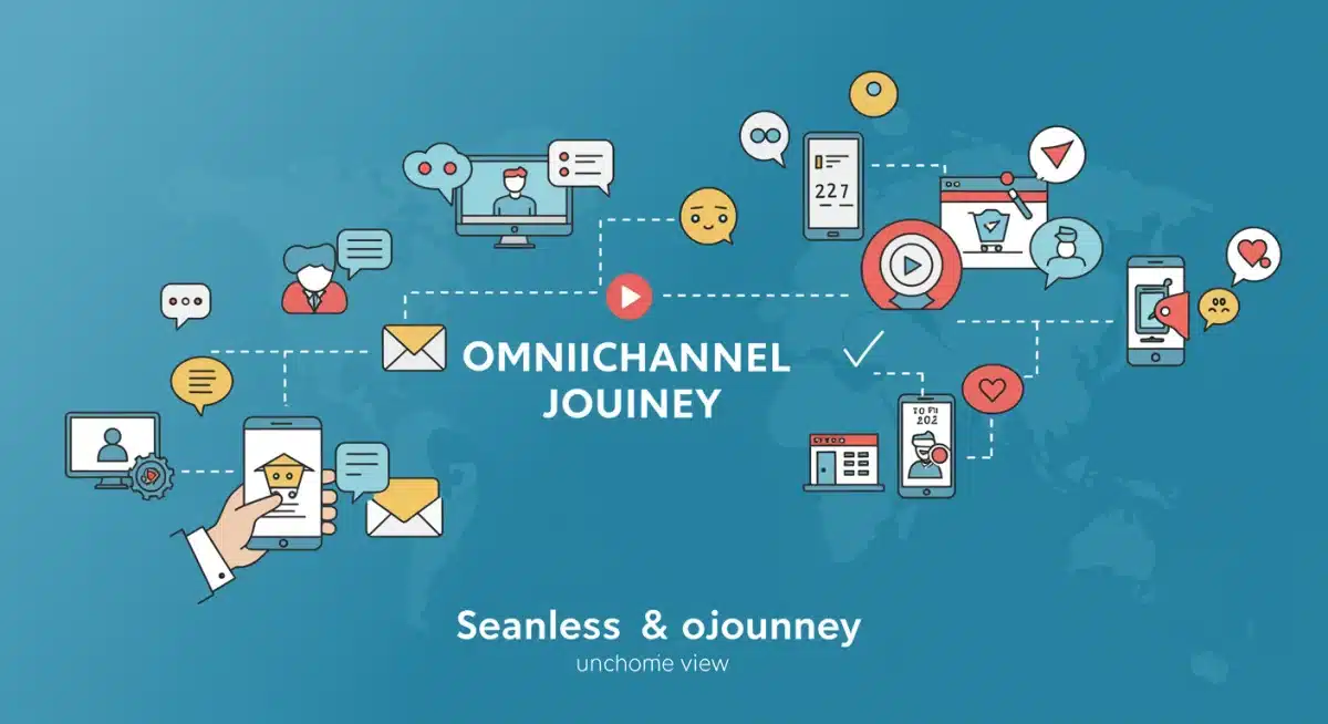Omnichannel customer journey map with interconnected digital touchpoints