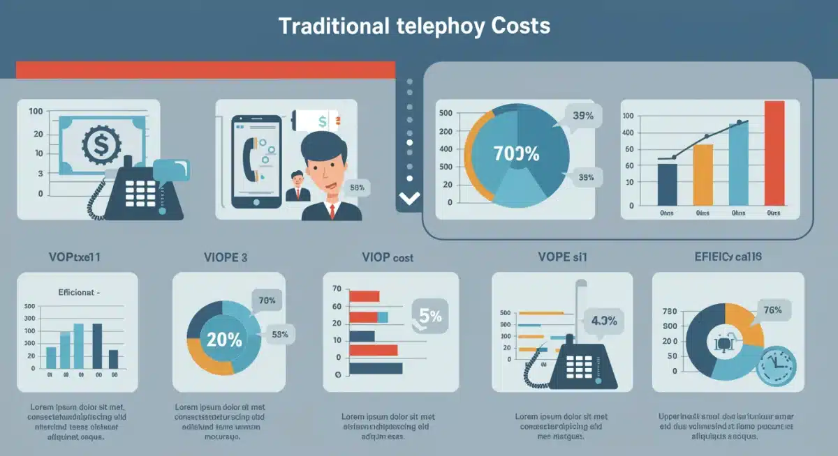 Infographic comparing traditional vs. VoIP international call costs