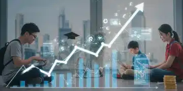 EdTech Investment Boom in U.S. Learning Platforms, illustrating growth and digital innovation.