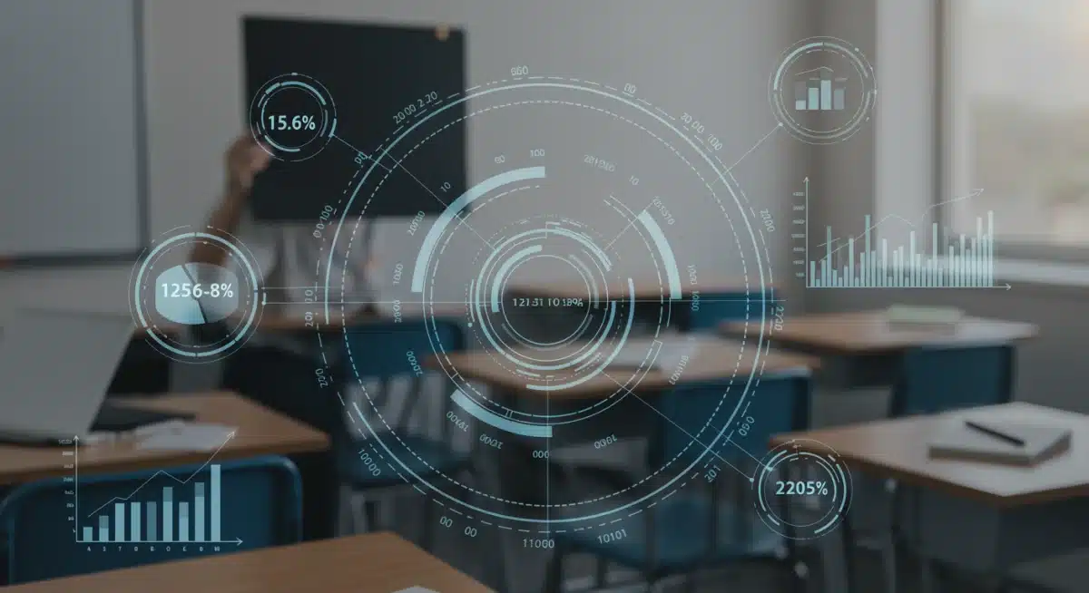 Data analytics showing educational outcomes in hybrid learning