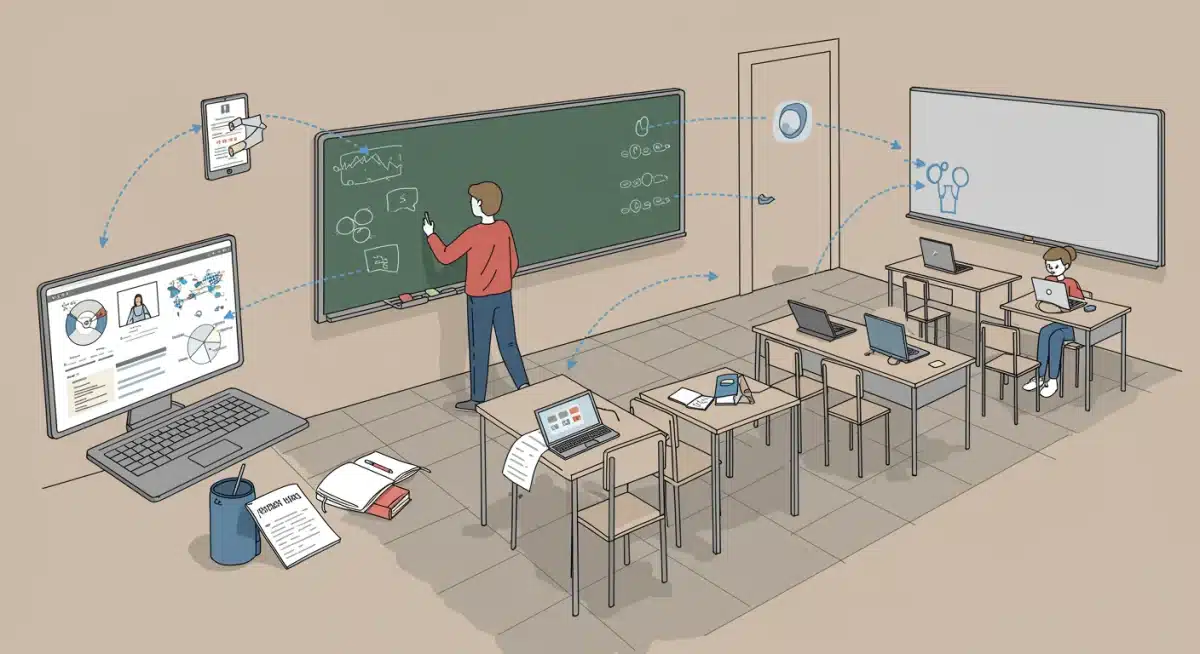 Student transitioning between virtual and physical learning